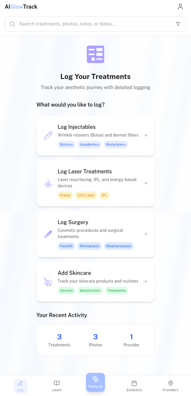 Before and after aesthetic treatment comparison